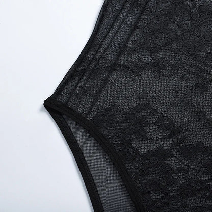 Hirigin Sheer Lace Sexy Underwear Playsuits Ladies Strap Floral Transparent Sexy Bodysuits French Style Sensual Porn Nightwear