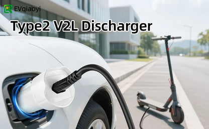 EVqiaoyi Type2 V2L Discharger with Power-Off Button 16A MG BYD Vehicle-to-Load Plug for Brazilian New Energy Vehicles