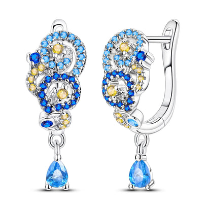 925 Sterling Silver Original Hoop Earring For Woman Luxury  Pendientes Wedding Jewelry Gift