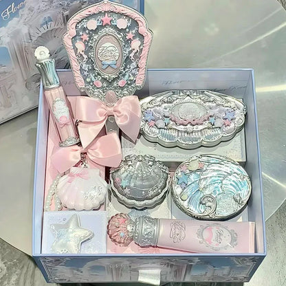 Flower Knows Make Up Sets Cosmetics Full Set Shells Pearl Eyeshadow Lip Gloss Blushes For Cheek Highlighter Gift Box Makeup Kit