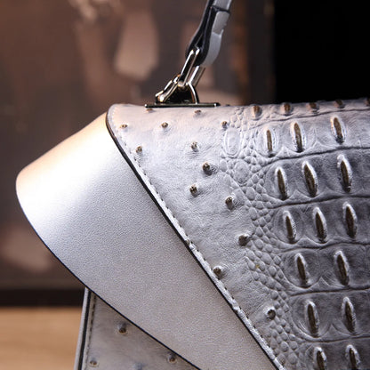 Luxury Designer Brand New Cowhide High Quality Crocodile Print Handbag Women's Fashion Single Shoulder Crossbody Bag Hot Sale