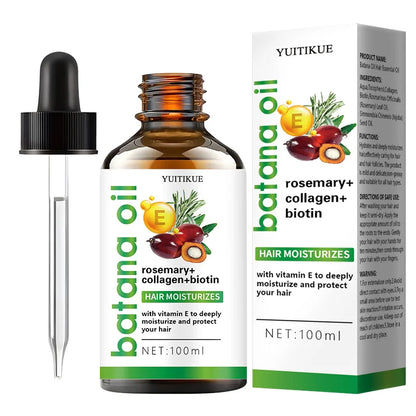 YUITIKUE Batana Oil Hair Essential Oil | With Rosemary, Collagen, Biotin & Vitamin E For Deep Moisturizing 100ml