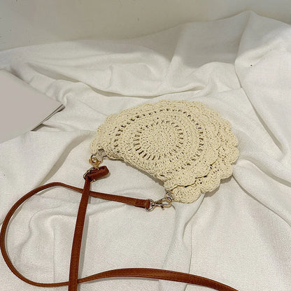 Vintage Woven Handbag New Vacation Round Summer Beach Bag Fashion Crossbody Bag Ladies Messenger Bags