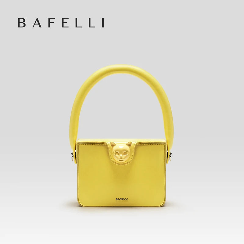 BAFELLI 2026 BAGS FOR WOMEN'S HANDBAG FASHION TREND BOXY LUXURY DESIGNER BRAND GENUINE LEATHER ORIGINAL FLAP PURSE EVENING CAT