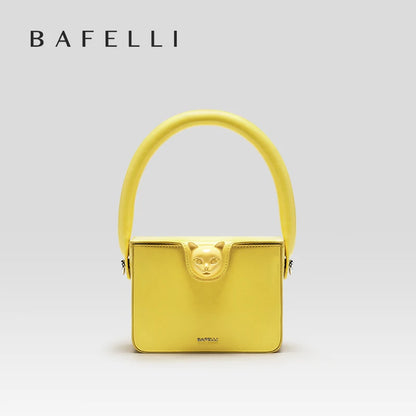 BAFELLI 2026 BAGS FOR WOMEN'S HANDBAG FASHION TREND BOXY LUXURY DESIGNER BRAND GENUINE LEATHER ORIGINAL FLAP PURSE EVENING CAT
