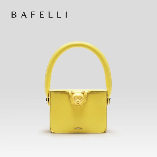 BAFELLI 2026 BAGS FOR WOMEN'S HANDBAG FASHION TREND BOXY LUXURY DESIGNER BRAND GENUINE LEATHER ORIGINAL FLAP PURSE EVENING CAT
