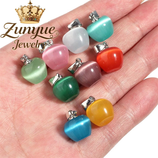 Natural Colorful Cat's Eye Stone Pendant Necklace Elegant Fashion Daily Wear Luxury Quality Fine Jewelry For Women Unisex Gift