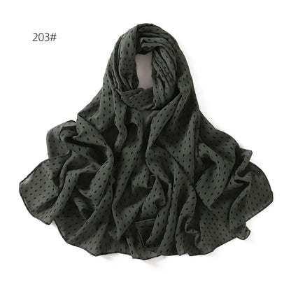 66 Colors Pearl Chiffon Printed Hijab Scarf New Fresh Small Floral Polka Dot Sunscreen Silk Scarf Shawl Turbans for Women Hijabs