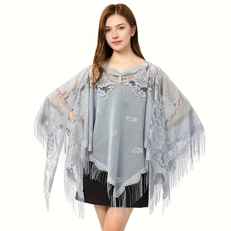 New Embroidery Lace Scarf Shawl Floral Triangular Veil Shawl For Women Party Scarf Wedding Poncho Stoles Ladies Headband Wraps