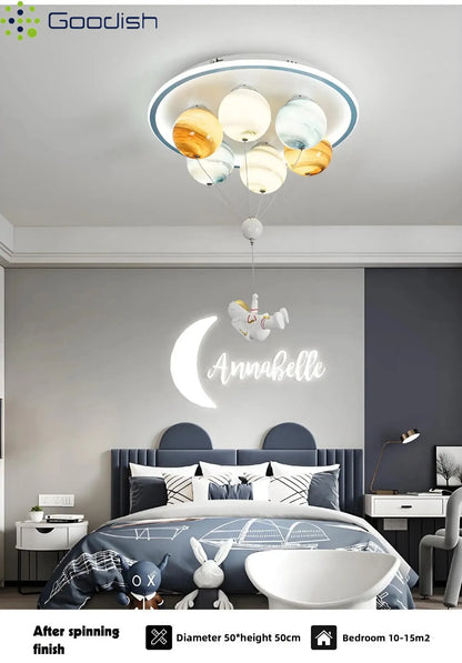Modern Nordic Stylish Astronaut Planet Sky Led Ceiling Lights Art Creative Lamp for Chidren's Bedroom Home Decoration Chandelier