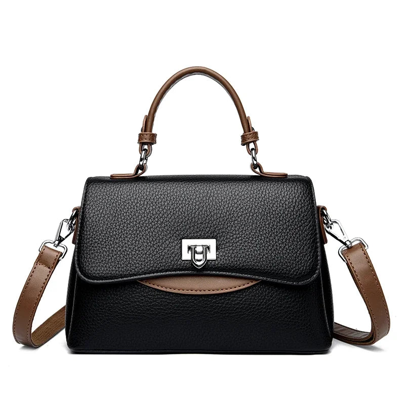 Luxury Large Capacity Multilayer Shoulder Messenger Bag High Quality Leather Handbag Women Designer Crossbody Sac Female Tote