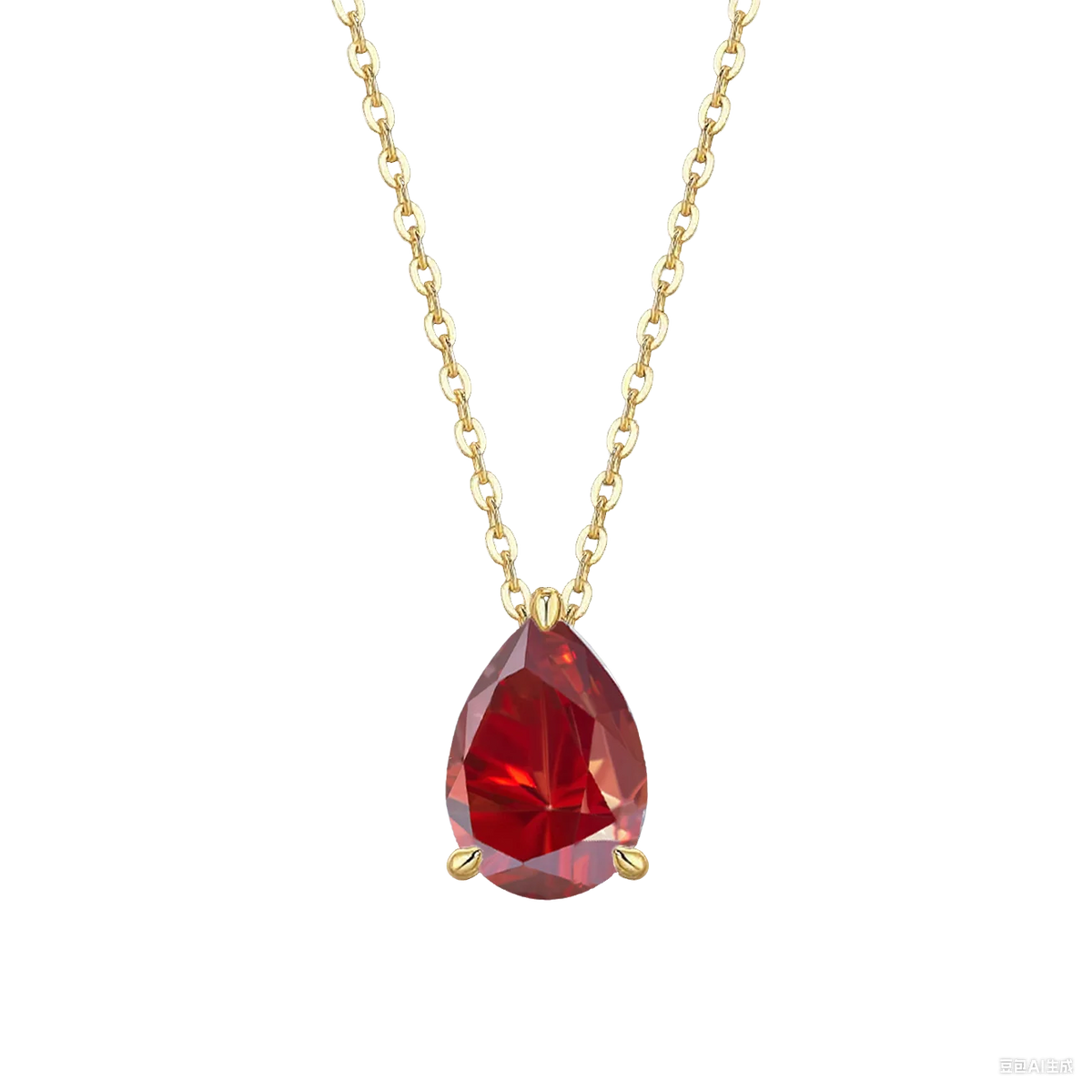 TY Certified 1CT 2CT Pear Cut D VVS1 Moissanite Necklace for Women 18k Gold Plated Jewelry 100% Sterling Silver 925 Pendant