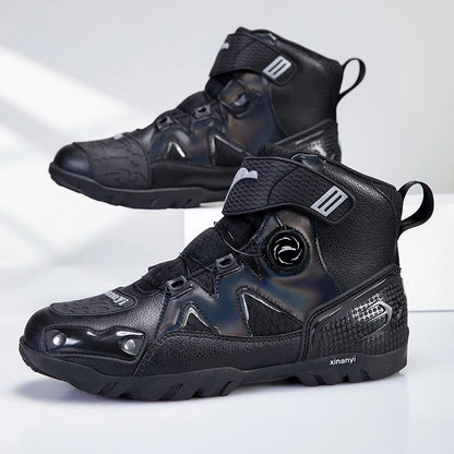 New Motorcycle Boots Men Breathable Anti Slip Wear-resistant Motos Ankle Length Shoes Motocross Motorcycle Riders Boot QK999