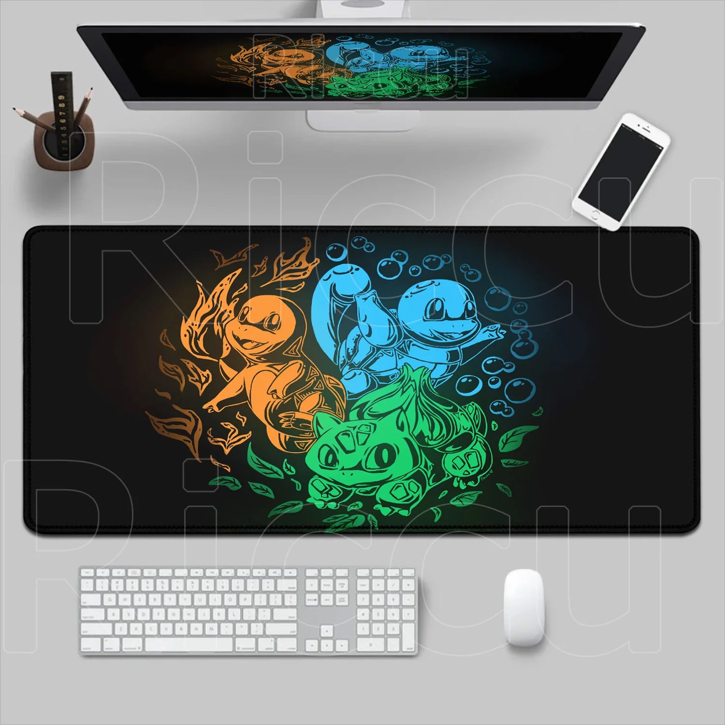 P-pokemon Bulbasaur Mouse Mats Rubber Mousepad Large Anime Gaming Accessories Pad Kawaii Carpet Cabinet Keyboard Office Deskmat