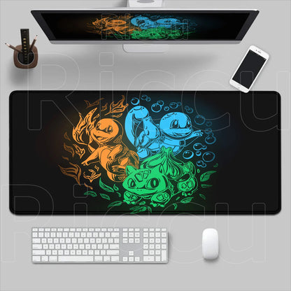 P-pokemon Bulbasaur Mouse Mats Rubber Mousepad Large Anime Gaming Accessories Pad Kawaii Carpet Cabinet Keyboard Office Deskmat