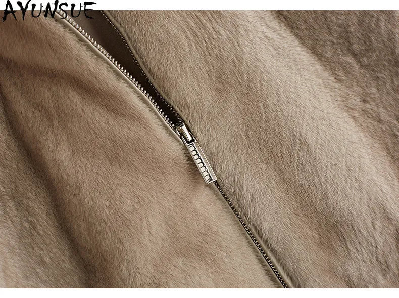 AYUSNUE Natural Mink Coat Men Winter Jacket Whole Mink Real Fur Coats Male Luxury Clothes Fashion Warm Куртка Натуральный Мех