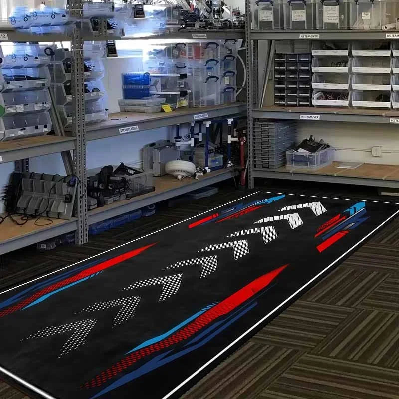 VIKAMA Motorcycle Garage Mat Repair Shop Workshop Mat Washable Walkable Bedroom Carpet Motorcycle Display Mat Home Decoration