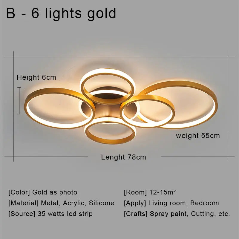 Modern LED Ceiling Chandeliers With Remote Control Decor Home Ring Lamp Living Room Bedroom Dining Room Ceiling Light Fixtures