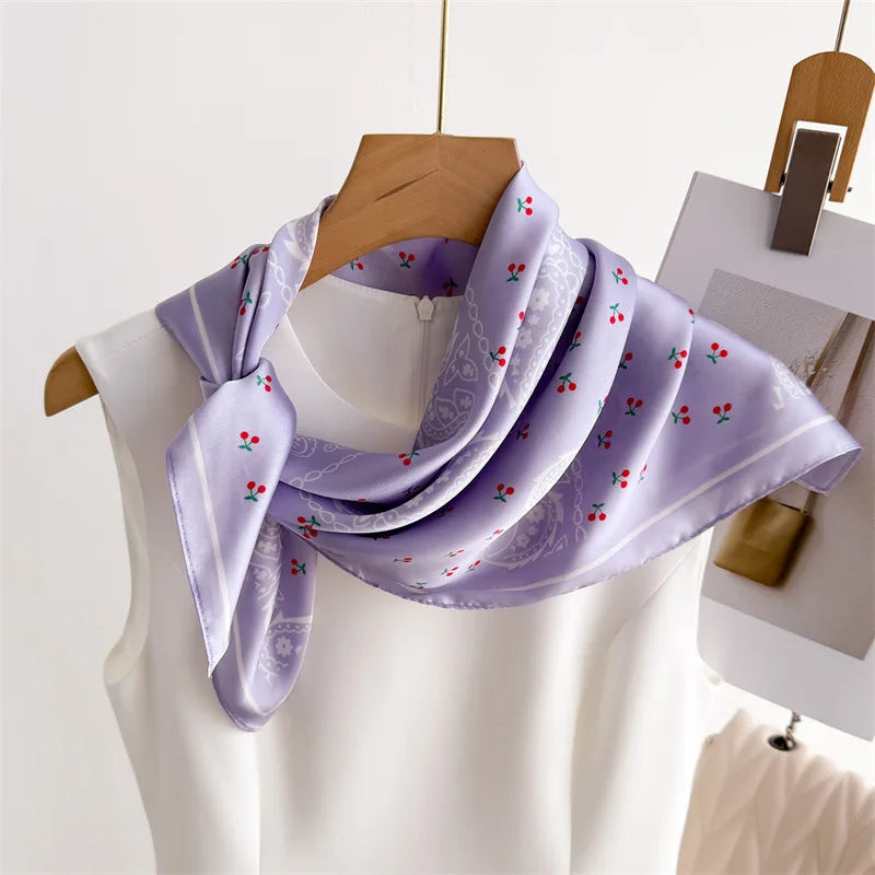 70*70cm Zebra Stripes Print Head Scarf for Women Silk Square Scarves Foulard Bandana Fashion Decorate Hijab Female Neckerchief