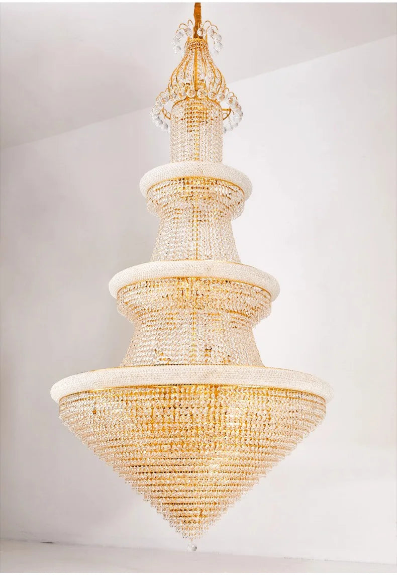 Luxury Crystal Chandeliers Home Decorate Ceiling Chandelier Lustre Duplex Loft Pendant Lights for Living Dining Room Żyrandol