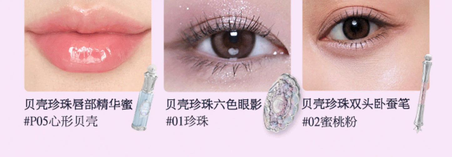 Flowerknows Gift Box Makeup Set Little Angel Full Box Lip Glaze Blusher Shell Jewelry Flower Know Birthday Gift Kit