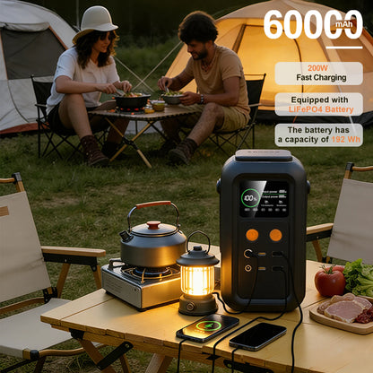 CTOLITY AXP200 200W Portable Solar Generator 192Wh Power Station Lifepo4 Battery Camping Power Bank Emergency Supply 140W PD