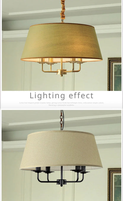 Modern Ceiling Chandeliers Stylish Simplicity Nordic Fabric Lampshade Living Room Dining Bedroom Home Decor Lightings Led Lights