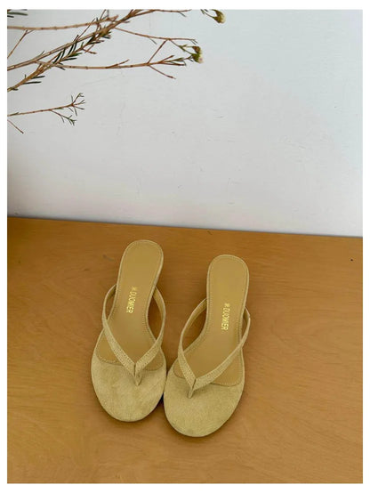 2026 New Summer Thin Heels Slippers Sandals Narrow Band Slides Ladies Shoes Fashion Women Pumps Flip Flops Luxury Slippers Shoes