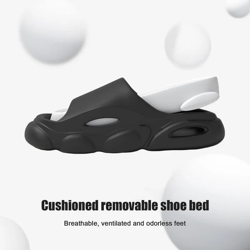 Comwarm New Men Summer Slippers Thick Sole House Non-slip Bathroom Shower Slides Outdoor Soft Cloud Fashion Beach Shoe Flip-flop