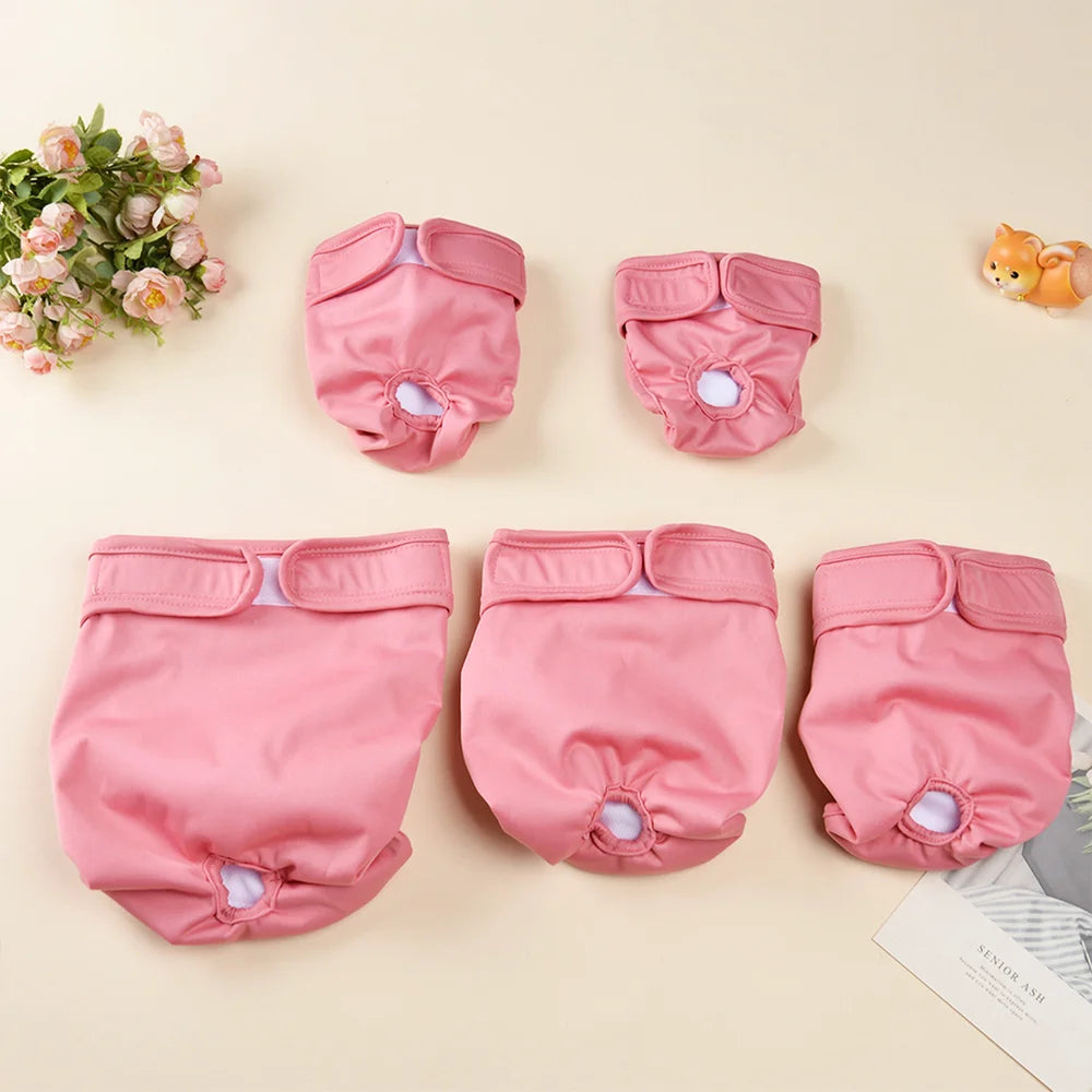 Reusable Female Dog Diapers Pet Physiological Pants Breathable Puppy Sanitary Panties Washable Pets Shorts for Small Medium Dogs