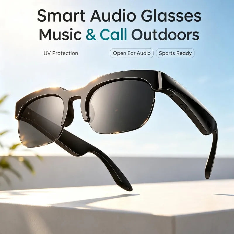 XG89 Smart Bluetooth Audio Sunglasses, Real-Time Translator Glasses with Anti-UV HD Lenses for Travel Driving Outdoor