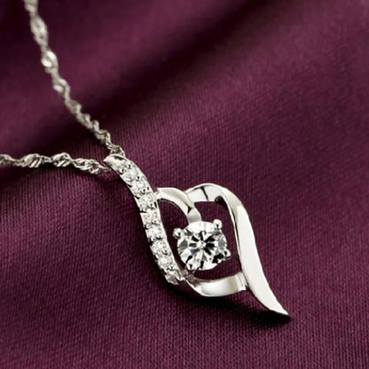 925 Sterling Silver Necklace For Women Zircom With White Gold Plated Lab Diamond Jewelry Wedding Pendant N25