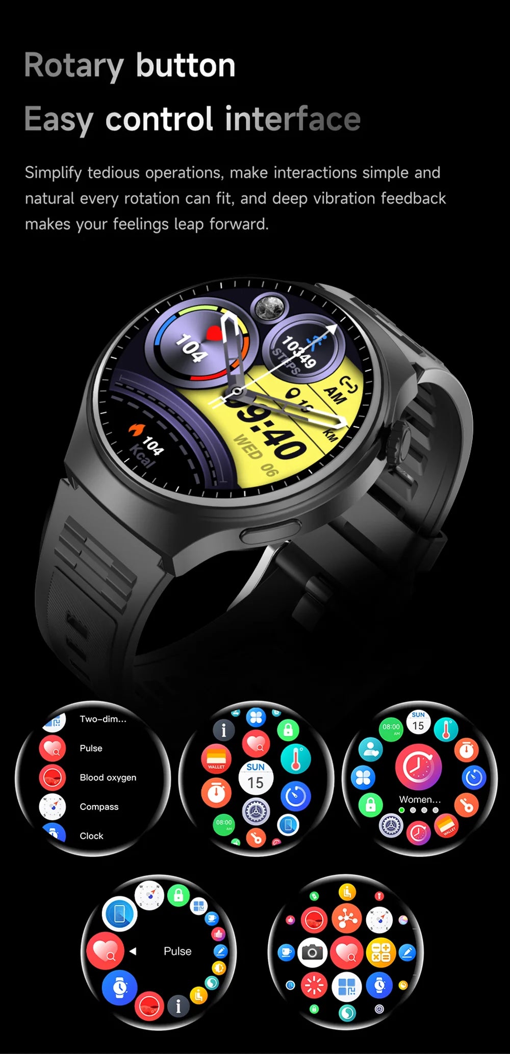 LAXASFIT 1.52" HD Smart Watch Game Dial Dynamic Dial Bluetooth Call Voice Assistant Fitness Tracker Wireless Charging