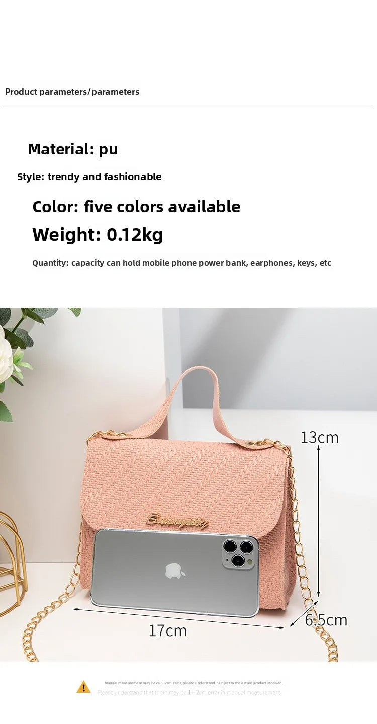 Leisure small square bag autumn and winter new women's bag wholesale simple handbag embossed chain bag cross-border bags