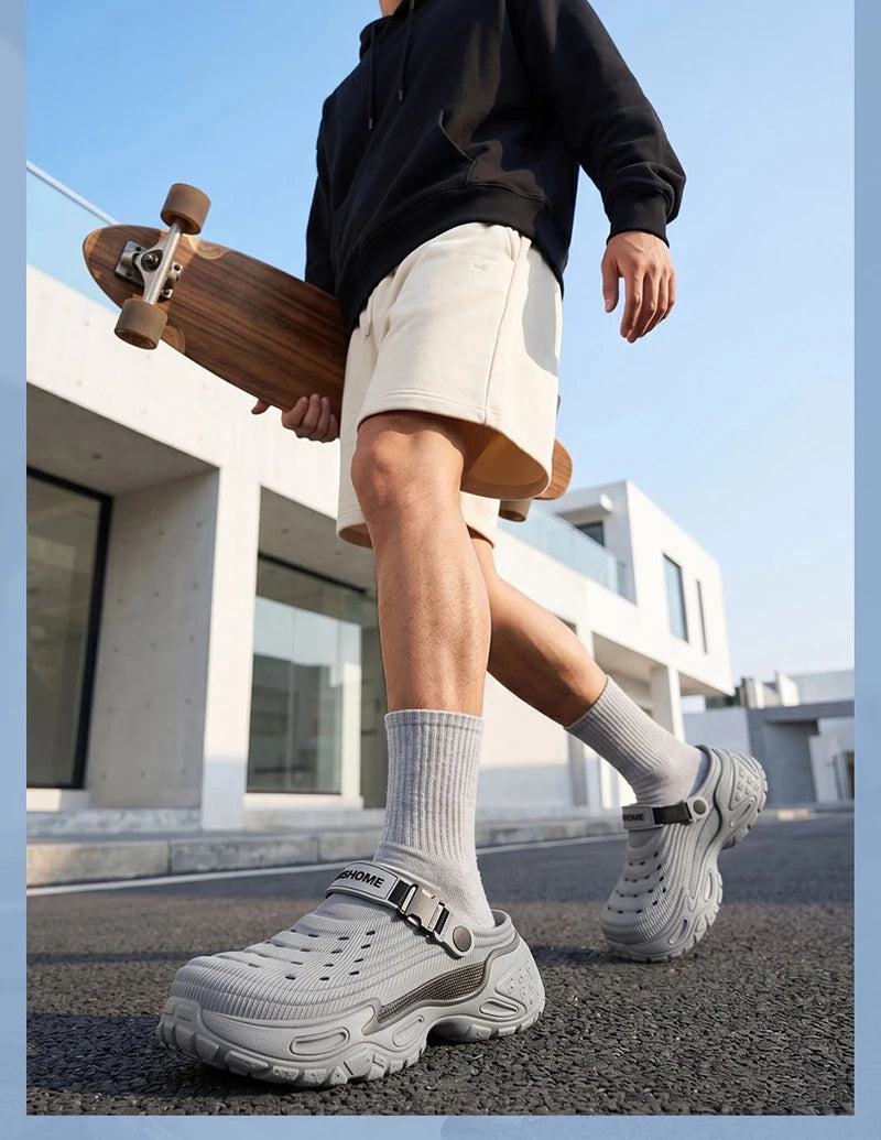 Clogs Platform Slippers Men Summer Luxury Designer Shoes Male Casual Sandals Fashion Indoor Outdoor Beach Slides Unisex Non-Slip