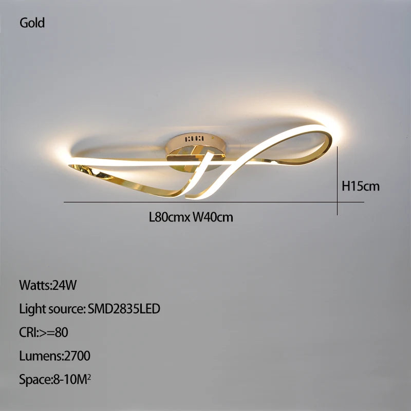 Modern Ceiling Chandelier Gold/Chrome Led Ceiling Lights For Living Bedroom Dimmable Kitchen Dining Room ceiling lamp lustre