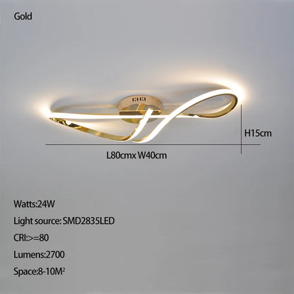 Modern Ceiling Chandelier Gold/Chrome Led Ceiling Lights For Living Bedroom Dimmable Kitchen Dining Room ceiling lamp lustre