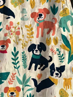Cute Puppy Print Women's Jumpsuit, Breathable Cotton-Like Jumpsuit