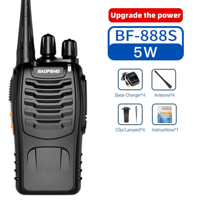 2/4/6pcs Baofeng BF-888S Wholesale Original 3-5km Long Range Walkie Talkie 16CH UHF 400-470MHz USB/EU/US Portable Two Way Radio