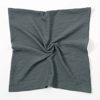 90*90cm Thin Soft Square Scarves for Women Simplicity Solid Color Cotton Linen Headscarf Muslim Female's Hijabs Bag Accessories