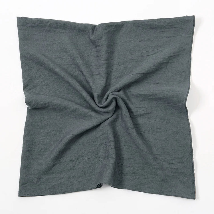 90*90cm Thin Soft Square Scarves for Women Simplicity Solid Color Cotton Linen Headscarf Muslim Female's Hijabs Bag Accessories