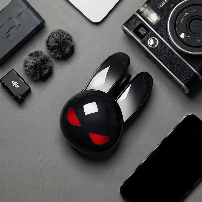 MOFII M6C Evil Rabbit Dual-mode Mouse, Black Cool Rabbit Shape, RGB Ambient Light, Silent Rechargeable, Multi-device Compatible