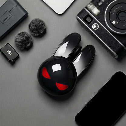 MOFII M6C Evil Rabbit Dual-mode Mouse, Black Cool Rabbit Shape, RGB Ambient Light, Silent Rechargeable, Multi-device Compatible