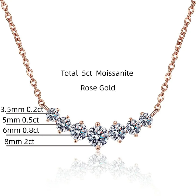 2.8ct Moissanite Necklace for Woman Wedding Fine Jewely with Certificates 925 Sterling Sliver Plated 18k White Gold Necklace