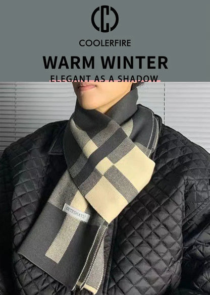 Winter Men Scarf Keep Warm Scarf Casual Fashion Brand Designers Knit Neckerchief Patchwork Wool Cashmere Scarf Shawl Wrap AC2228