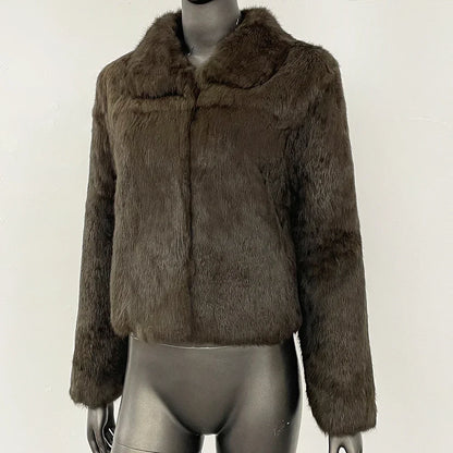 Natural Rabbit Fur Coat Women New Autumn Winter Female Real Fur 2025 Real Leather and Fur Women's Clothing Outerwear Lady Jacket