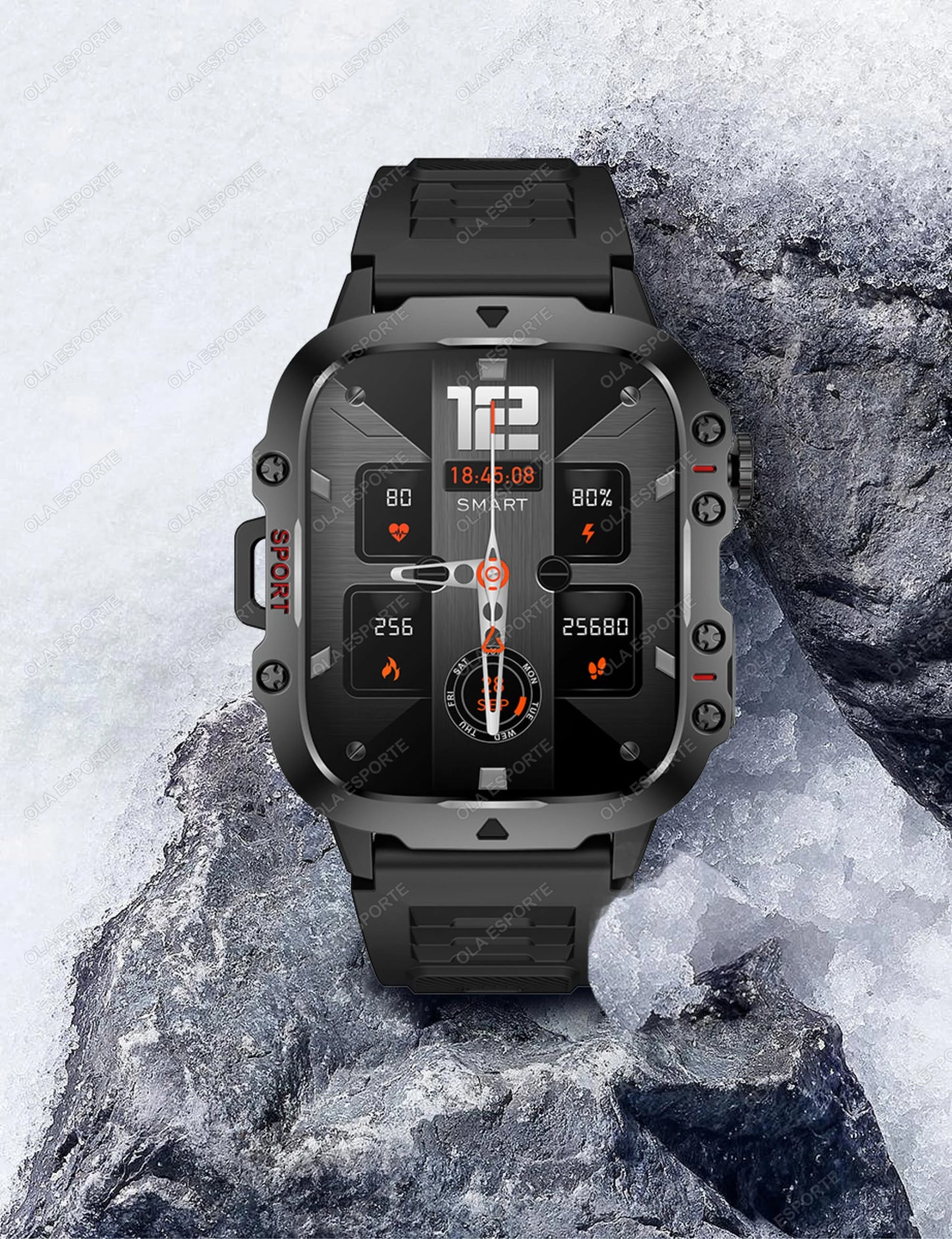 2025 New Military Smart Watch Men IP68 5ATM Outdoor Sports Fitness Tracker Health Monitoring 1.81Inch Bluetooth Calls Smartwatch