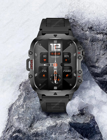 2025 New Military Smart Watch Men IP68 5ATM Outdoor Sports Fitness Tracker Health Monitoring 1.81Inch Bluetooth Calls Smartwatch