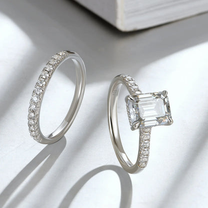 Newshe Moissanite Bridal Rings Set for Women D Color VVS1 Radian Oval Cut Engagement Ring 925 Sterling Silver Luxury Jewelry