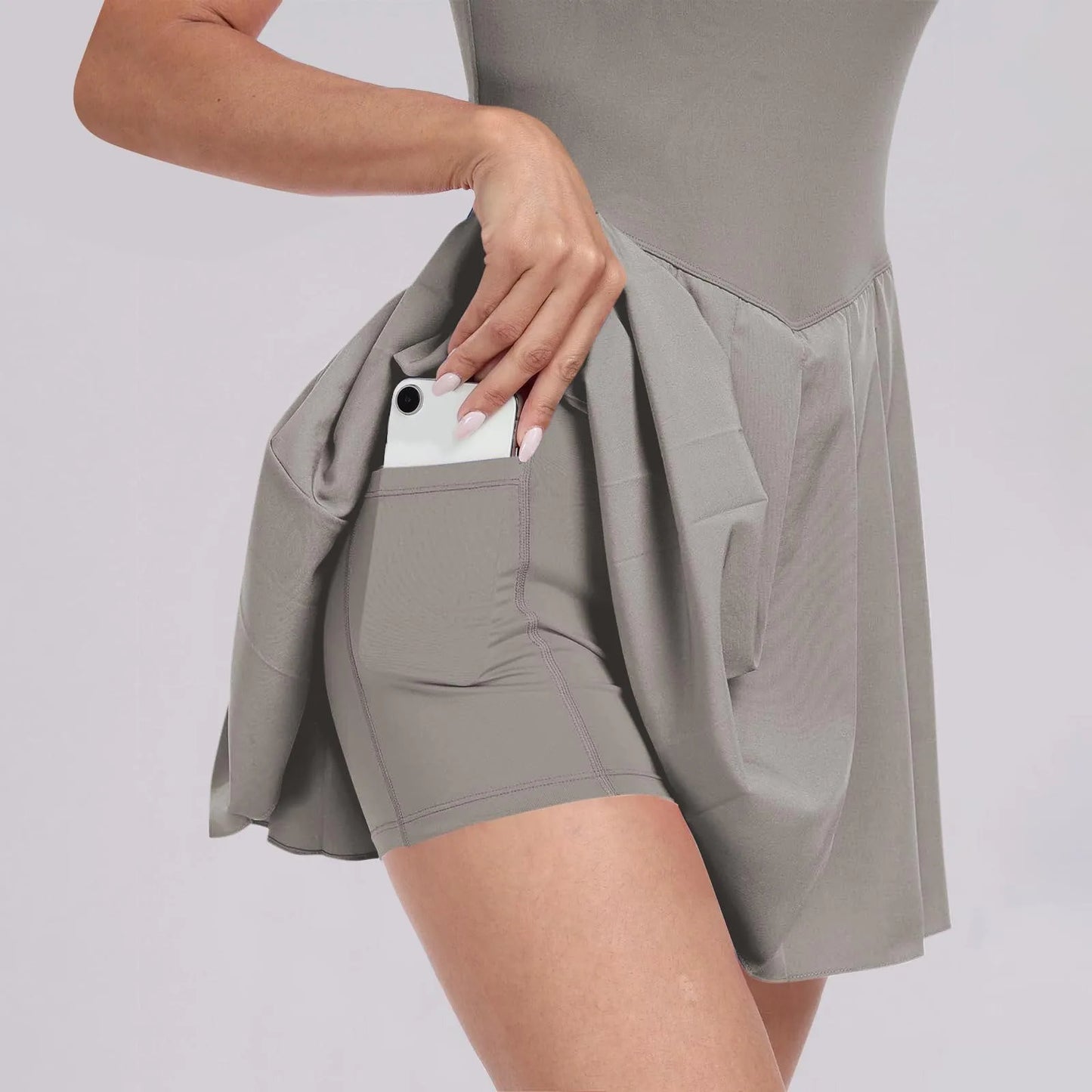Women Tennis Dress One-Pieces Slim Fit Soft Sports Sets Golf Badminton Skirts Back Cross Tracksuits With Chest Pads Yoga Suits